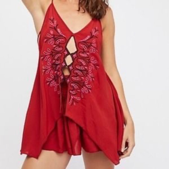 Free People La Luna Red Set M/L - Picture 1 of 5